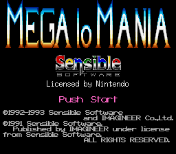 Mega lo Mania Title Screen
